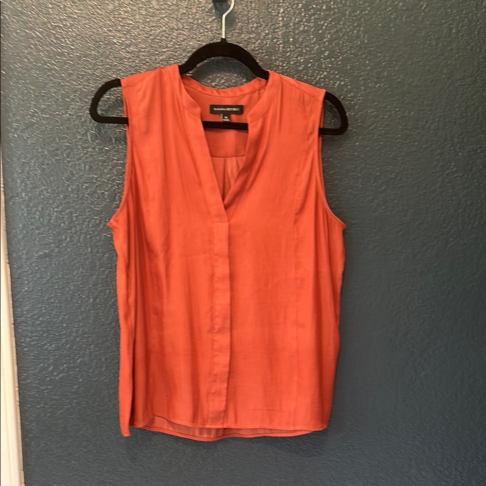 Banana Republic Sleeveless Blouse with Mandarin Collar